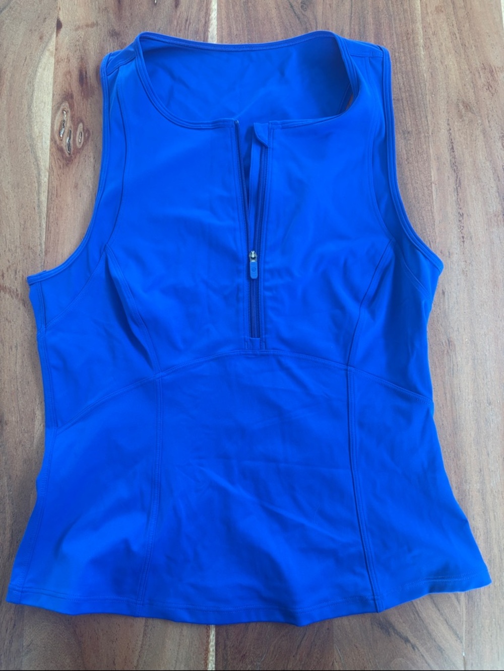 lululemon athletica Electric Blue Sleeveless Zip-Front Tank